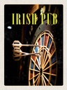 Holzschild 40x30 cm Irland Kneipen Spiel Dartboard Bildmotiv Reisemotiv Europa