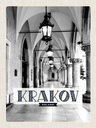 Holzschild 40x30 cm Krakow Kleinpolen schwarz weiß Gang Bildmotiv Reisemotiv Europa