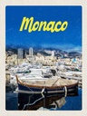 Holzschild 40x30 cm Monaco Frankreich Yacht Strand Meer Bildmotiv Reisemotiv Europa