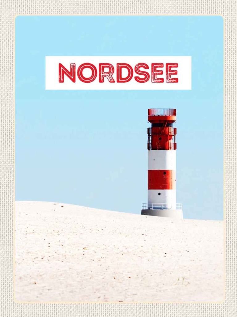 Holzschild 40x30 cm Nordsee Deutschland Meer Leuchtturm Bildmotiv Reisemotiv Europa