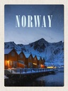 Holzschild 40x30 cm Norwegen Winter Schnee Urlaubsort Bildmotiv Reisemotiv Europa