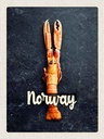 Holzschild 40x30 cm Norwegen Fischgerichte Krabben Bildmotiv Reisemotiv Europa