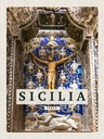 Holzschild 40x30 cm Sizilien Italien Christi Jesus am Kreuz Bildmotiv Reisemotiv Europa