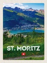 Holzschild 40x30 cm St. Moritz Österreich Ausblich Reise Bildmotiv Reisemotiv Europa