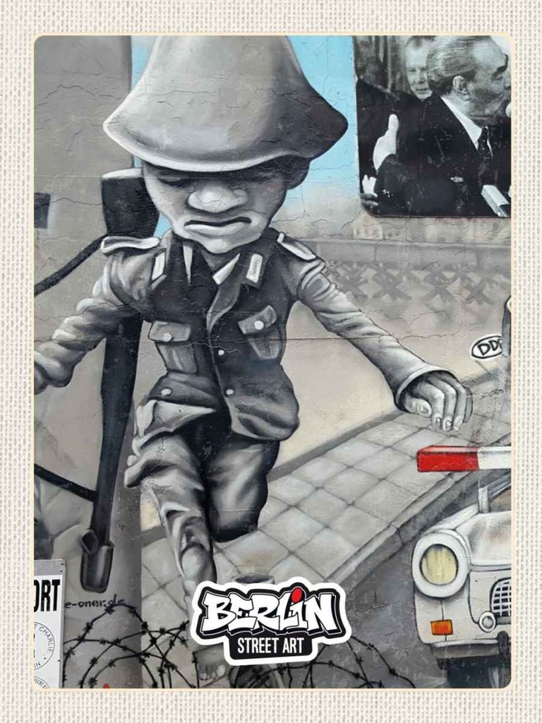 Holzschild 40x30 cm Berlin Hauptstadt Krieg Street Art Bildmotiv Reisemotiv Abenteuer Reisen