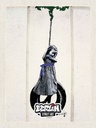 Holzschild 40x30 cm Berlin Street Art schwarz weiß Kunst Bildmotiv Reisemotiv Abenteuer Reisen