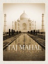 Holzschild 40x30 cm Indien schwarz weiß Taj Mahal Bildmotiv Reisemotiv Abenteuer Reisen