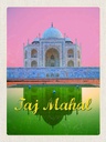 Holzschild 40x30 cm Indien Asien Taj Mahal Agra Yamuna Bildmotiv Reisemotiv Abenteuer Reisen