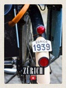 Holzschild 40x30 cm Zürich Fahrrad 1939 Europa Bildmotiv Reisemotiv Straße Stadt