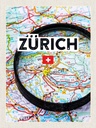 Holzschild 40x30 cm Zürich Schweiz Karte Lupe Stadt Bildmotiv Reisemotiv Abenteuer Reisen