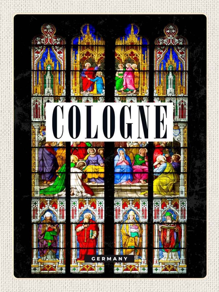 Holzschild 40x30 cm Köln Dom Geschichte Christus Zeichnung Deutschland