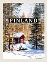 Holzschild 40x30 cm Finnland Winterzeit Schnee Wald Bildmotiv Reisemotiv Europa