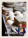 Holzschild 40x30 cm Frankreich Schimmelkäse Wein Essen Bildmotiv Reisemotiv Europa