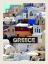 Holzschild 40x30 cm Greece Griechenland Häuser Bildmotiv Reisemotiv Europa