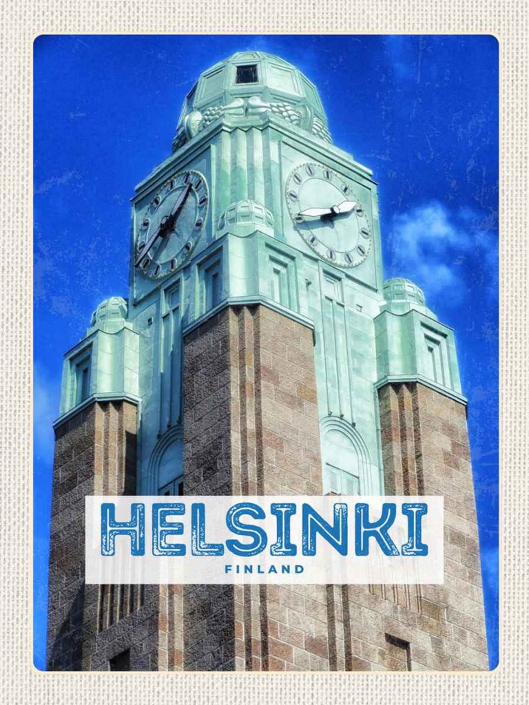 Holzschild 40x30 cm Helsinki Finnland Kirche Architektur Bildmotiv Reisemotiv Europa