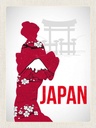 Holzschild 40x30 cm Japan Asien Tradionelle Kimono Kleid Bildmotiv Reisemotiv Abenteuer Reisen