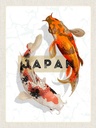 Holzschild 40x30 cm Japan Koi Fische AsienKunst Bildmotiv Reisemotiv Abenteuer Reisen