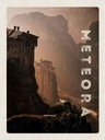 Holzschild 40x30 cm Griechenland Meteora Gebirge Natur Bildmotiv Reisemotiv Europa