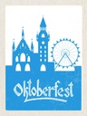 Holzschild 40x30 cm München Oktoberfest Riesenras blau Deutschland