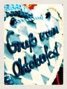 Holzschild 40x30 cm Münchener Oktoberfest Lebkuchen blau Deutschland
