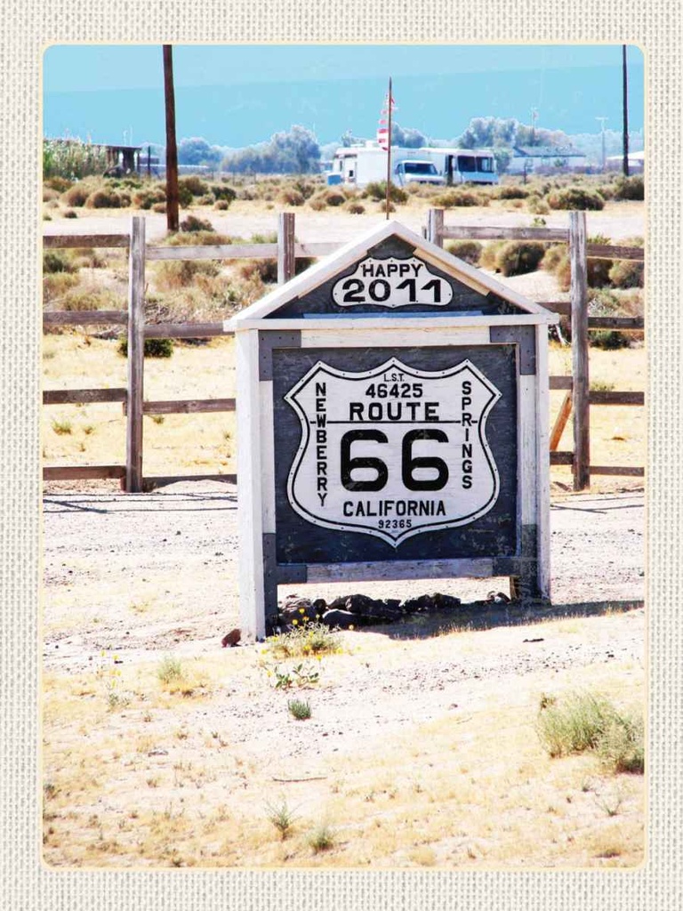 Holzschild 40x30 cm Amerika USA California 2011 Route 66 Bildmotiv Reisemotiv