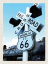 Holzschild 40x30 cm Amerika Route 66 Kingman AZ Crossing Bildmotiv Reisemotiv USA