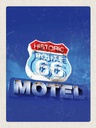 Holzschild 40x30 cm Amerika USA Route 66 Historic Motel Bildmotiv Reisemotiv
