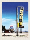 Holzschild 40x30 cm Amerika USA Route 66 Motel Wüste Bildmotiv Reisemotiv