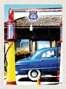 Holzschild 40x30 cm Amerika Chicago Route 66 Tankstelle Bildmotiv Reisemotiv USA
