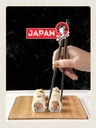 Holzschild 40x30 cm Japan Asien Sushi Fisch Alge Stäbchen Bildmotiv Reisemotiv Essen Trinken