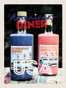 Holzschild 40x30 cm Amerika Diner Restaurant blau Muffin Bildmotiv Reisemotiv USA