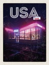 Holzschild 40x30 cm Amerika Diner Restaurant Fast Food Bildmotiv Reisemotiv USA