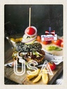 Holzschild 40x30 cm Amerika Burger Fast Food Gerichte Bildmotiv Reisemotiv USA