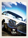 Holzschild 40x30 cm Amerika Oldtimer 90er silber Bildmotiv Reisemotiv USA