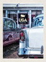 Holzschild 40x30 cm Amerika Oldtimer 90er silber Dram Cars Bildmotiv Reisemotiv USA