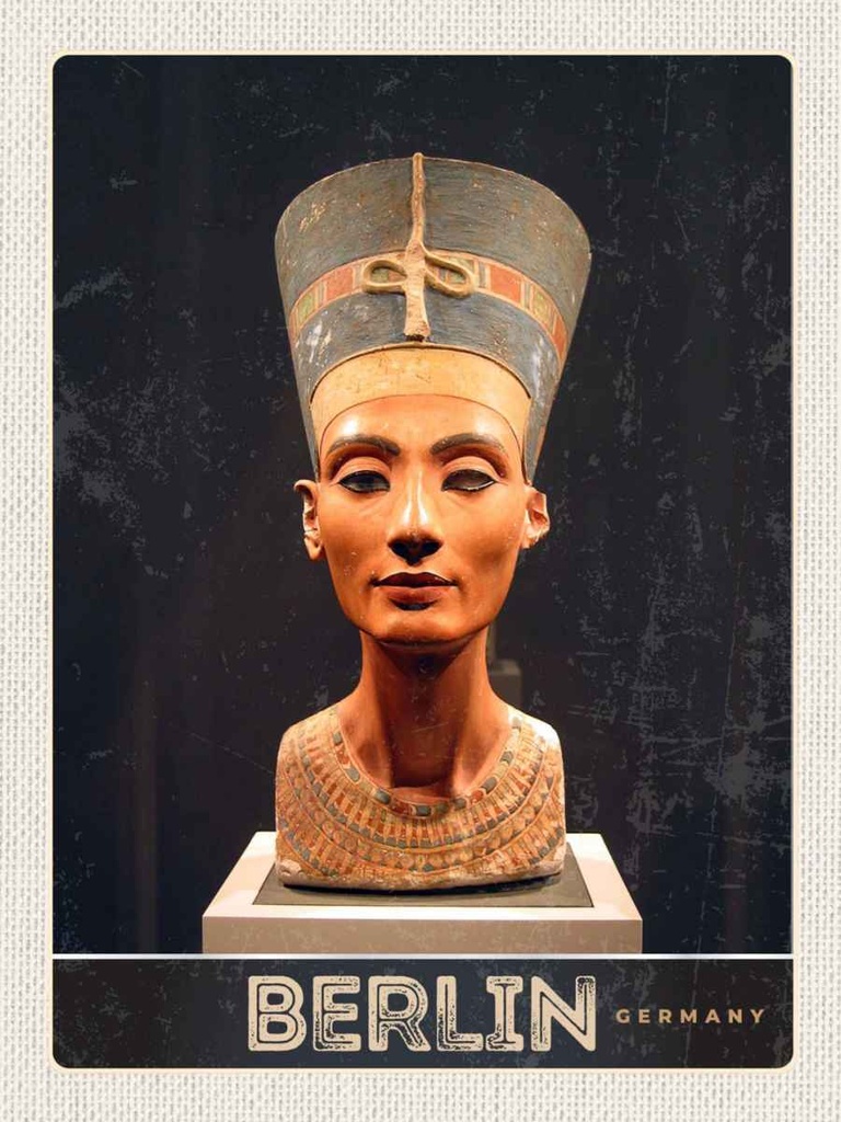 Holzschild 40x30 cm Berlin Deutschland Museum Pharao Bildmotiv Reisemotiv Abenteuer Reisen