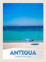 Holzschild 40x30 cm Antigua Karibik Insel Meer Strand Bildmotiv Reisemotiv Abenteuer Reisen