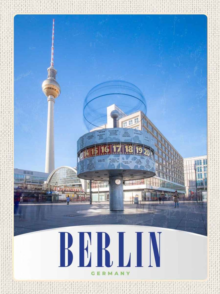 Holzschild 40x30 cm Berlin Deutschland Alexanderplatz Bildmotiv Reisemotiv Abenteuer Reisen