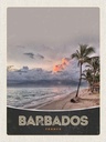 Holzschild 40x30 cm Barbados Strand Meer Unwetter Bildmotiv Reisemotiv Abenteuer Reisen