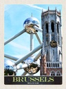 Holzschild 40x30 cm Belgien Brüssel Europa Atomium Bildmotiv Reisemotiv Abenteuer Reisen