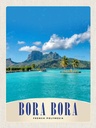 Holzschild 40x30 cm Bora Bora Insel Frankreich Polylnesia