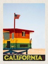 Holzschild 40x30 cm California Amerika Küste Strand Meer Bildmotiv Reisemotiv USA