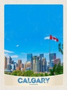 Holzschild 40x30 cm Calgary Kanada Stadt Flagge Bildmotiv Reisemotiv Abenteuer Reisen