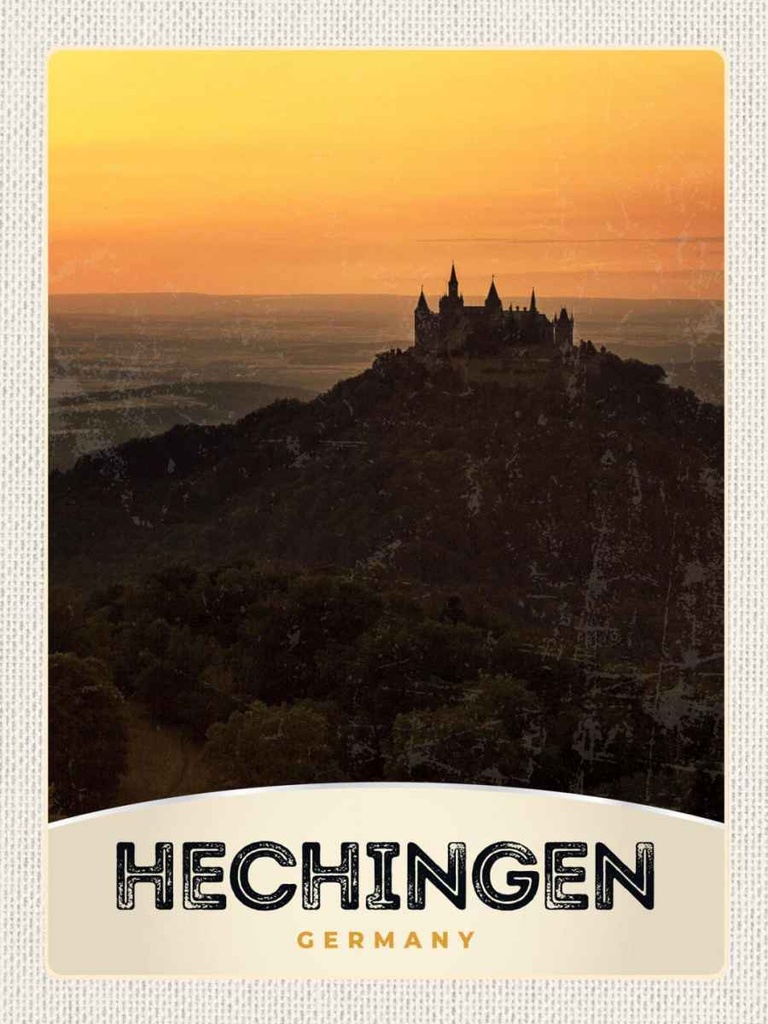 Holzschild 40x30 cm Hechingen Burg Hohenzoller Bildmotiv Reisemotiv Dekoration