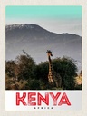 Holzschild 40x30 cm Kenia Ostafrika Giraffe Wildnis Natur Bildmotiv Reisemotiv Abenteuer Reisen