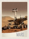 Holzschild 40x30 cm Weltalt Mars Rover Curiosity Galaktisch Bildmotiv Reisemotiv Dekoration
