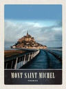 Holzschild 40x30 cm Moint Saint Michel Frankreich Burg Bildmotiv Reisemotiv Europa