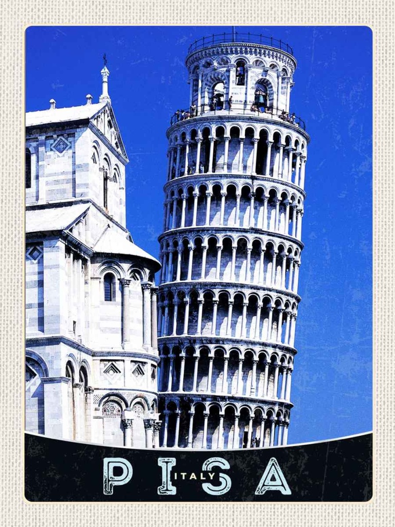 Holzschild 40x30 cm Pisa Italien Schiefer Turm von Bildmotiv Reisemotiv Europa