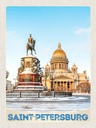 Holzschild 40x30 cm Saint Petersburg Russland Skulptur Bildmotiv Reisemotiv Abenteuer Reisen