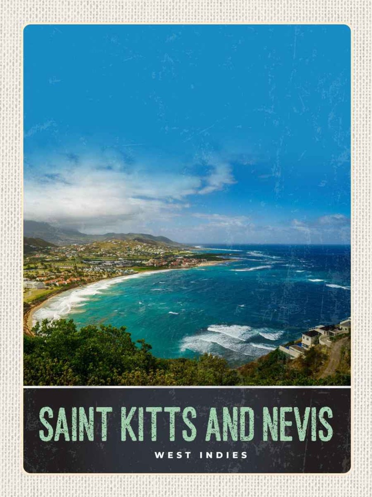 Holzschild 40x30 cm Saint Kitts and Nevis Amerika Bildmotiv Reisemotiv USA
